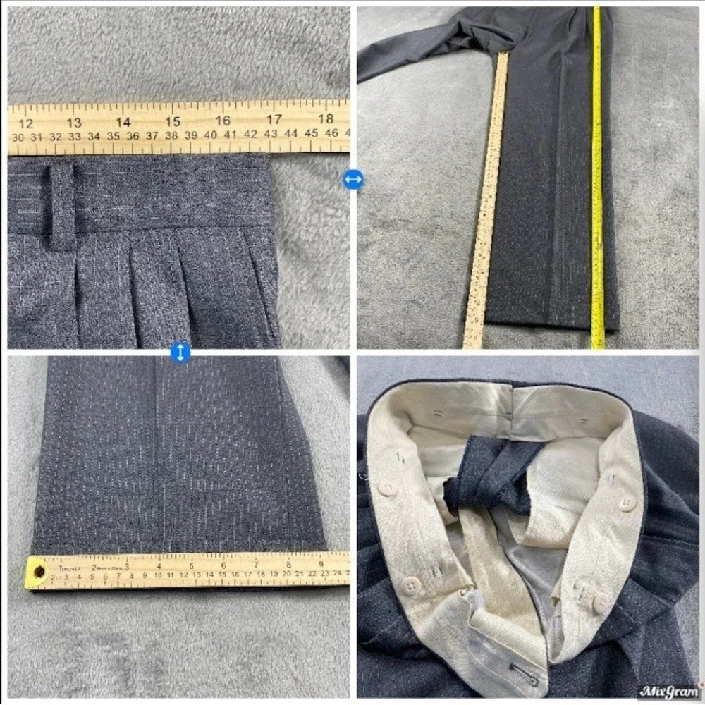 Hickey Freeman Saks Fifth Suit Mens 40R Gray Wool Pinstripe 2-Button Preppy USA‎